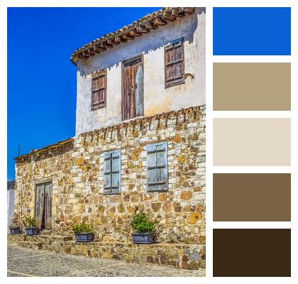 Traditional Architecture Exterior Village Street Old House Kapedes Cyprus Decay Image